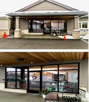 Side entrance  of NSPC - North Shore Pet Connection - on the new North Shore Pet Care Campus
